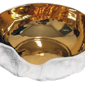 CENTRO DE MESA BRANCO FOSCO E DOURADO