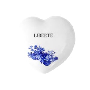 Coração P em porcelana - Liberté