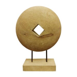 ESCULTURA MADEIRA RODA RUSTICA