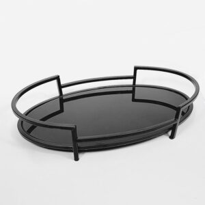 Alternative view of BANDEJA PRETA EM METAL OVAL M