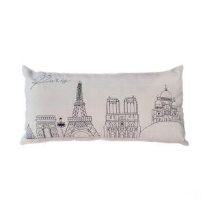 ALMOFADA PARIS VELUDO 20X52 BORDADA