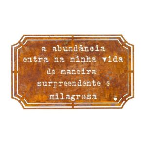 Placa Etiqueta de Ferro Envelhecido (L 20 x A 12 x P 3cm)