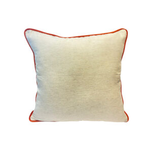 ALMOFADA LINHO CRU LISA 52X52 C/CO VEL LARANJA