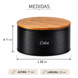 Alternative view of POTE DE METAL E MADEIRA - CAKE