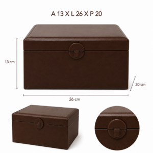 Alternative view of CAIXA COURO CHANFRADA CHOCOLATE GDE