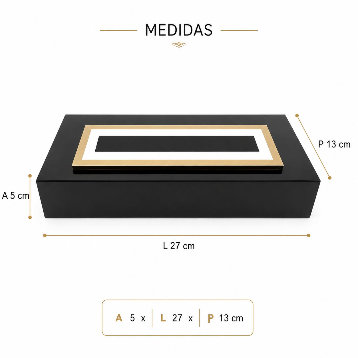 CAIXA PRETA RETANGULAR - Imagem 2