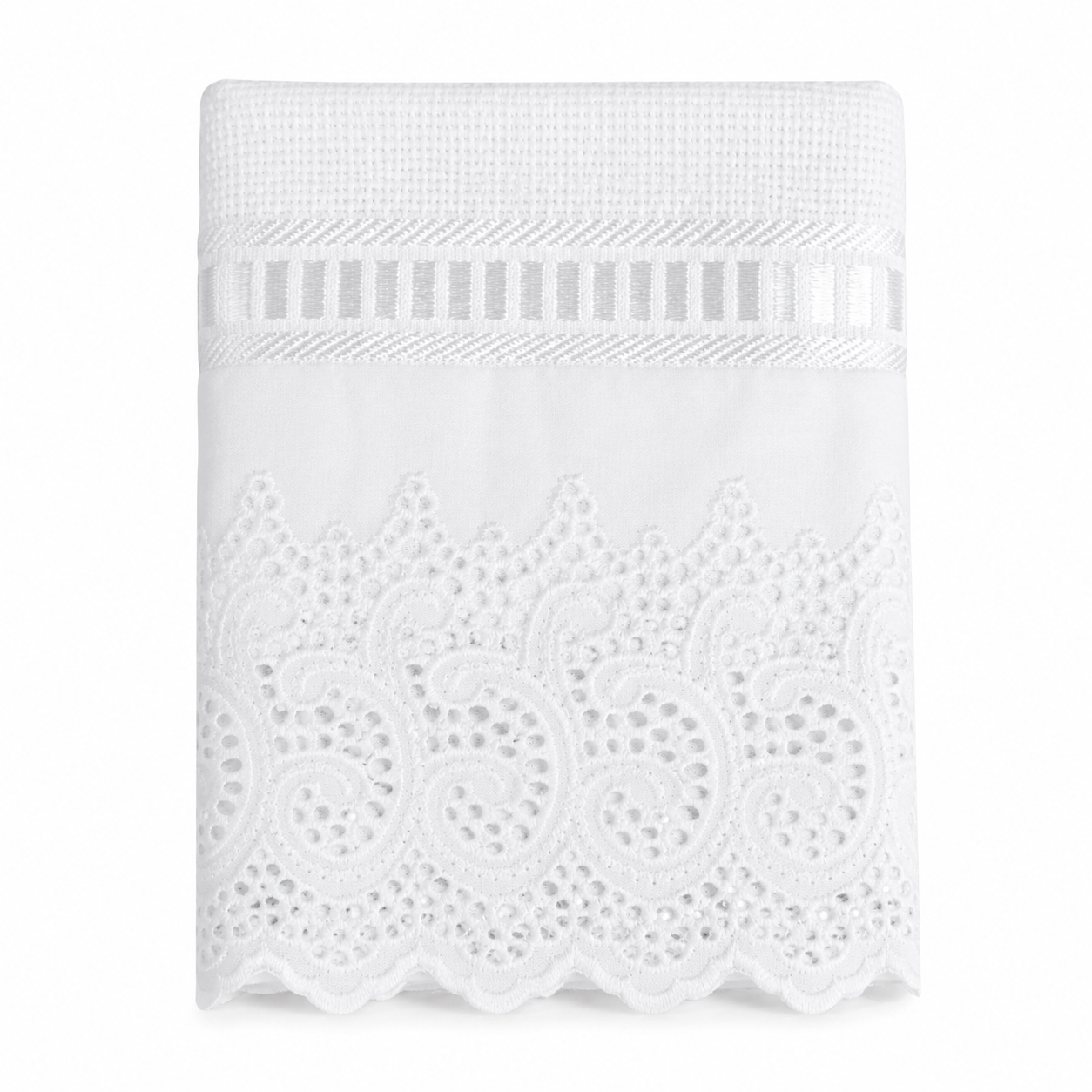Toalha de Lavabo Buettner Caprice Luxo Branca – Toalha Bordada Premium