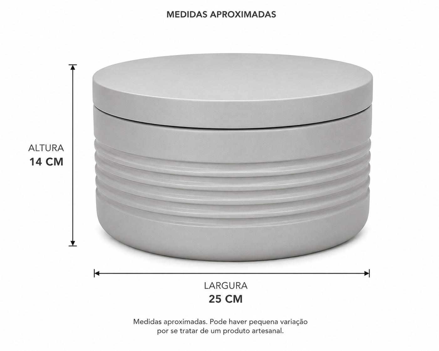 CAIXA REDONDA CINZA - Imagem 2