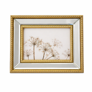 PORTA RETRATO RESINA ESPELHO DOURADA