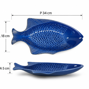 Alternative view of PETISQUEIRA PEIXE CERÂMICA  AZUL - G
