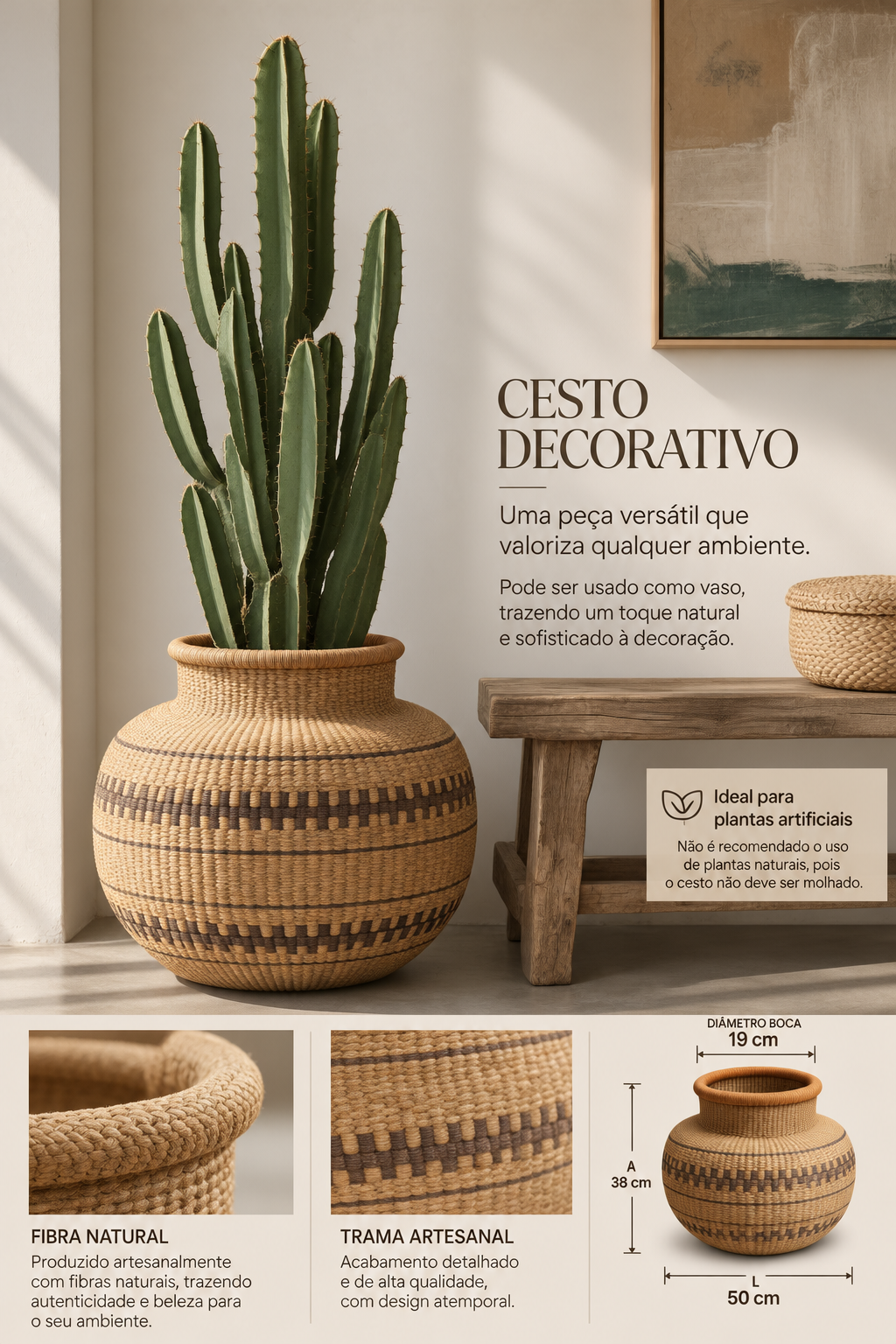 CESTA DECORATIVA ÁFRICA JEMIMA - Imagem 4