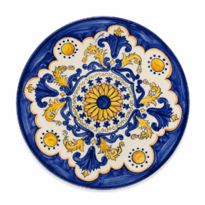 PRATO AZUL COM DETALHE ÂMBAR