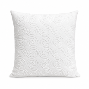 Almofada Decorativa em Linho Branco Bordado