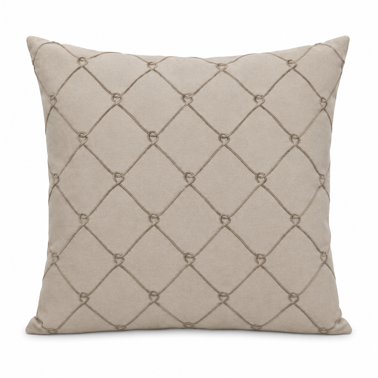 Almofada Decorativa Bege Natural Bordada