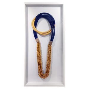 QUADRO COLAR CORDAS AMARELO E AZUL (A 110cm X L 55cm)