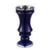 VASO AZUL MARINHO COM BORDA PRATA 12X25CM