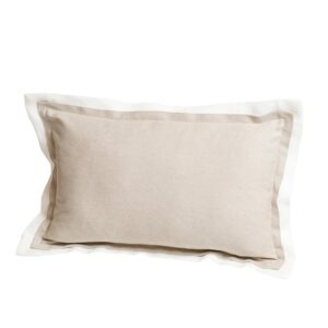 ALMOFADA RIM LINHO C ABAS BICOLOR NAT-CRU 40x60cm