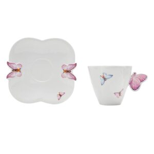 Alternative view of XÍCARA BORBOLETAS EM PORCELANA ( cx c/6 )