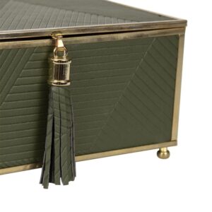 Alternative view of Caixa verde metal e dourado P