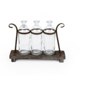 SUPORTE COM 3 GARRAFAS METAL DIJON