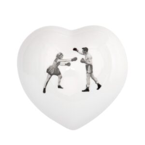 Coração G em porcelana - Boxe