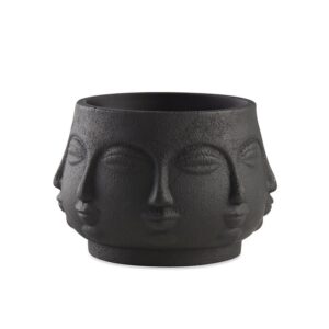 VASO REDONDO PRETO ROSTO
