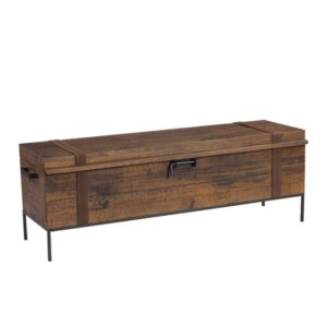 Baú Drake PM Industrial - Cor Rustic Brown + Grafite (L 147,5cm x A 48cm x P 43cm)