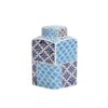 POTE DECORATIVO CERAMICA AZUL PQ. COM TAMPA