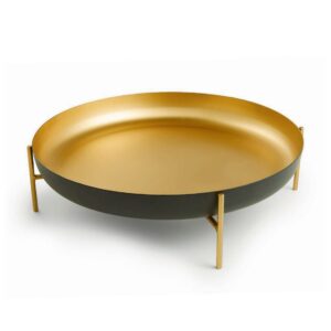 CENTRO DE MESA PRETO E DOURADO EM METAL