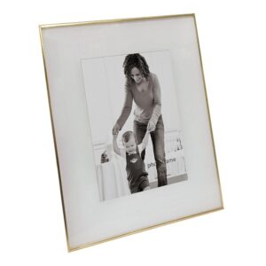 PORTA RETRATO EM VIDRO E METAL DOURADO 28CM X 1CM X 33CM