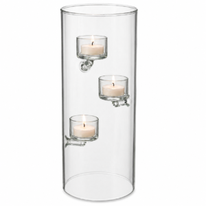 CASTIÇAL BOROSSILICATO TRANSPARENTE 3 VELAS