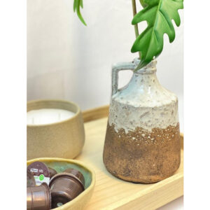 Alternative view of VASO GARRAFA  CERAMICA COM ALCA BICOLOR EGEO P