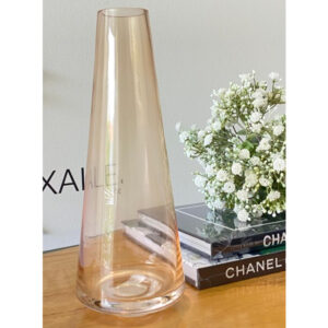 Alternative view of VASO DE VIDRO ROSE ESTILO CONE