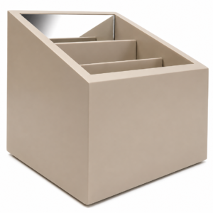 Porta Maquiagem Decorativo Bege com Espelho