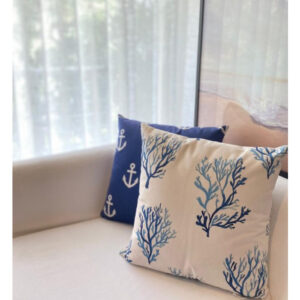 Alternative view of ALMOFADA  VELUDO ESTAMPADA CORAL AZUL