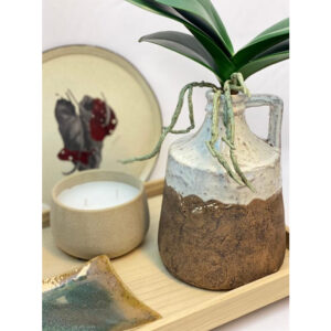 Alternative view of VASO GARRAFA  CERAMICA COM ALCA BICOLOR EGEO M