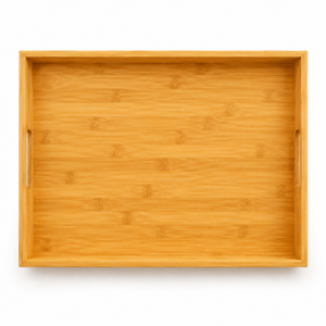Bandeja em Bambu com Alças Embutidas | Bandeja Decorativa e para Servir 45x33cm