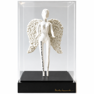 ESCULTURA ANJO EM PE COM BASE PRETA