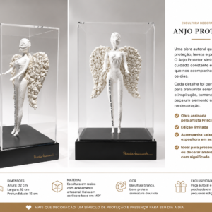 Alternative view of ESCULTURA ANJO EM PE COM BASE PRETA