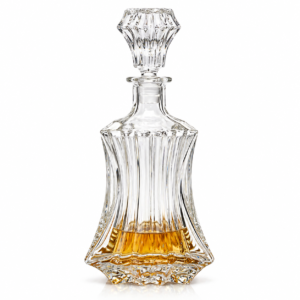 GARRAFA DE VIDRO COM TAMPA DETALHADA