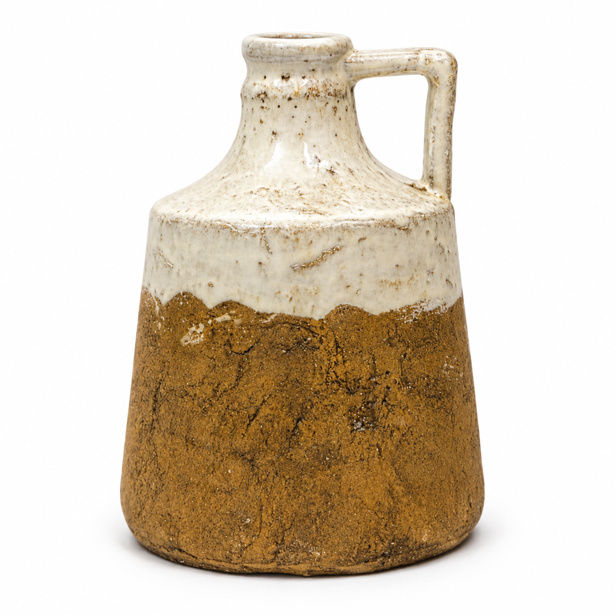 VASO GARRAFA CERAMICA COM ALCA BICOLOR EGEO M