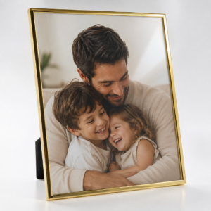 Porta-Retrato Metal Dourado com Vidro