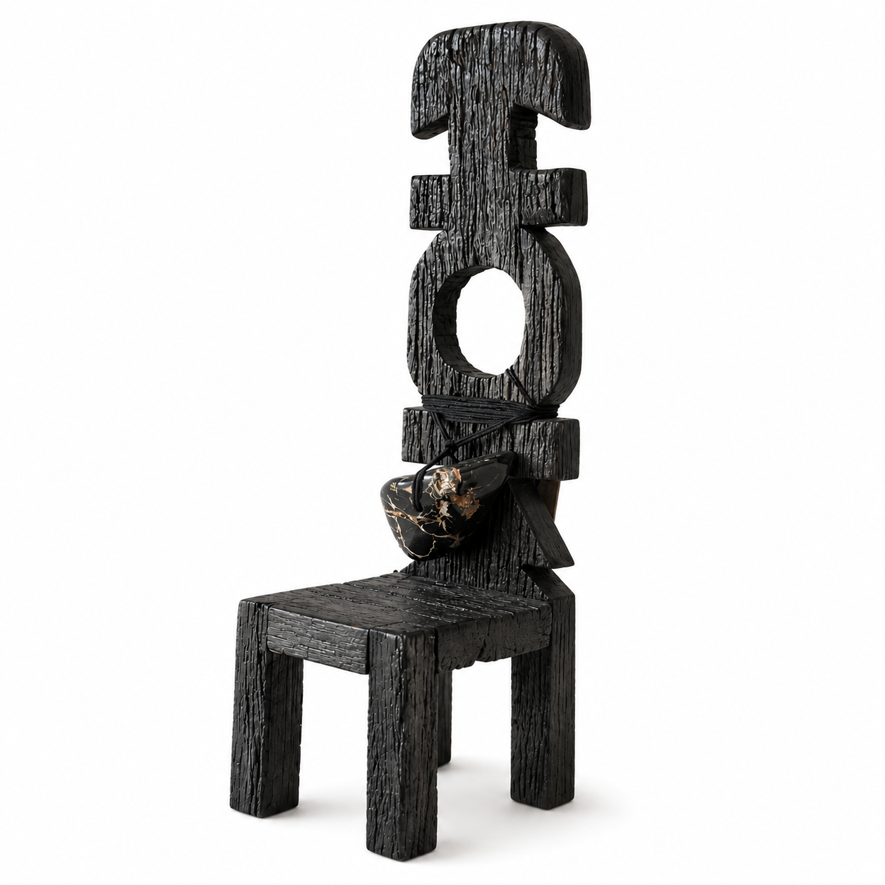 Cadeira Mini Decorativa em Madeira | Adorno Escultural Artesanal