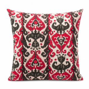Almofada Suede Vermelha com Estampa Arabesco