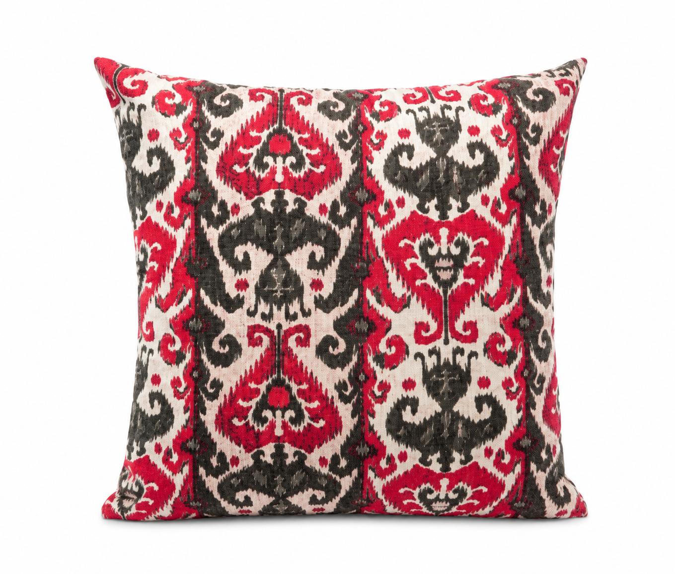 Almofada Suede Vermelha com Estampa Arabesco