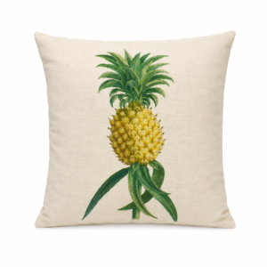 Almofada Decorativa em Linho com Estampa de Abacaxi