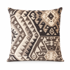 Almofada Decorativa Suede Marrom com Estampa Tribal