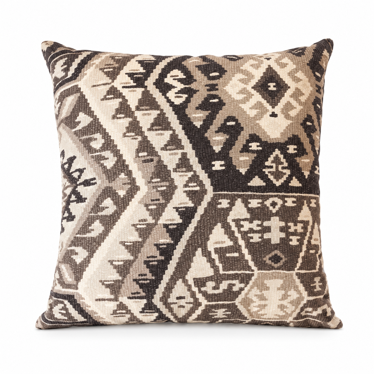 Almofada Decorativa Suede Marrom com Estampa Tribal