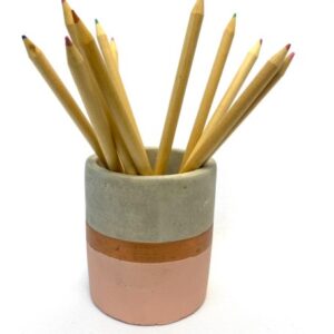 Alternative view of Vaso cimento rosa e cobre