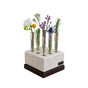 VASO CONCRETO 9 TUBINHOS BASE PRETA